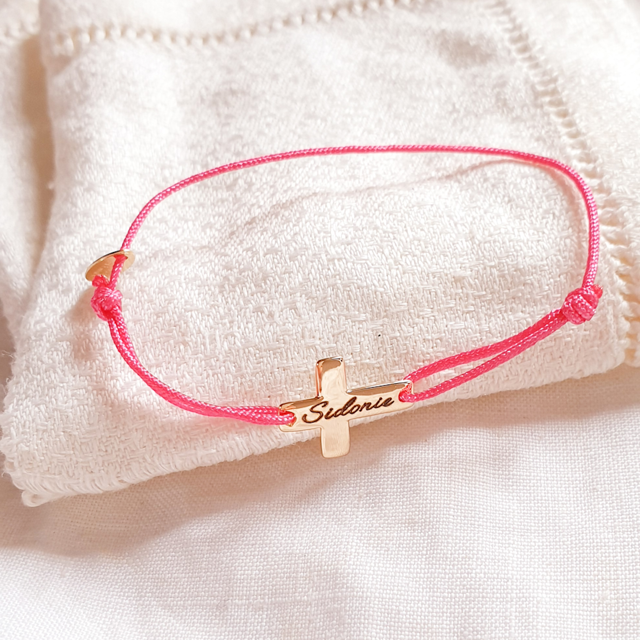 Filles Baptême Bracelet, or Rose Perles Cadeau pour Fille, Filleule Etc Filles Baptême Bracelet, or Rose Perles Cadeau pour Fille, Filleule Etc