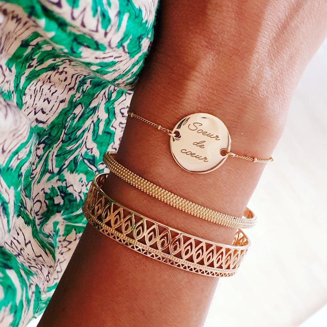 bracelet d'amitie plaque or