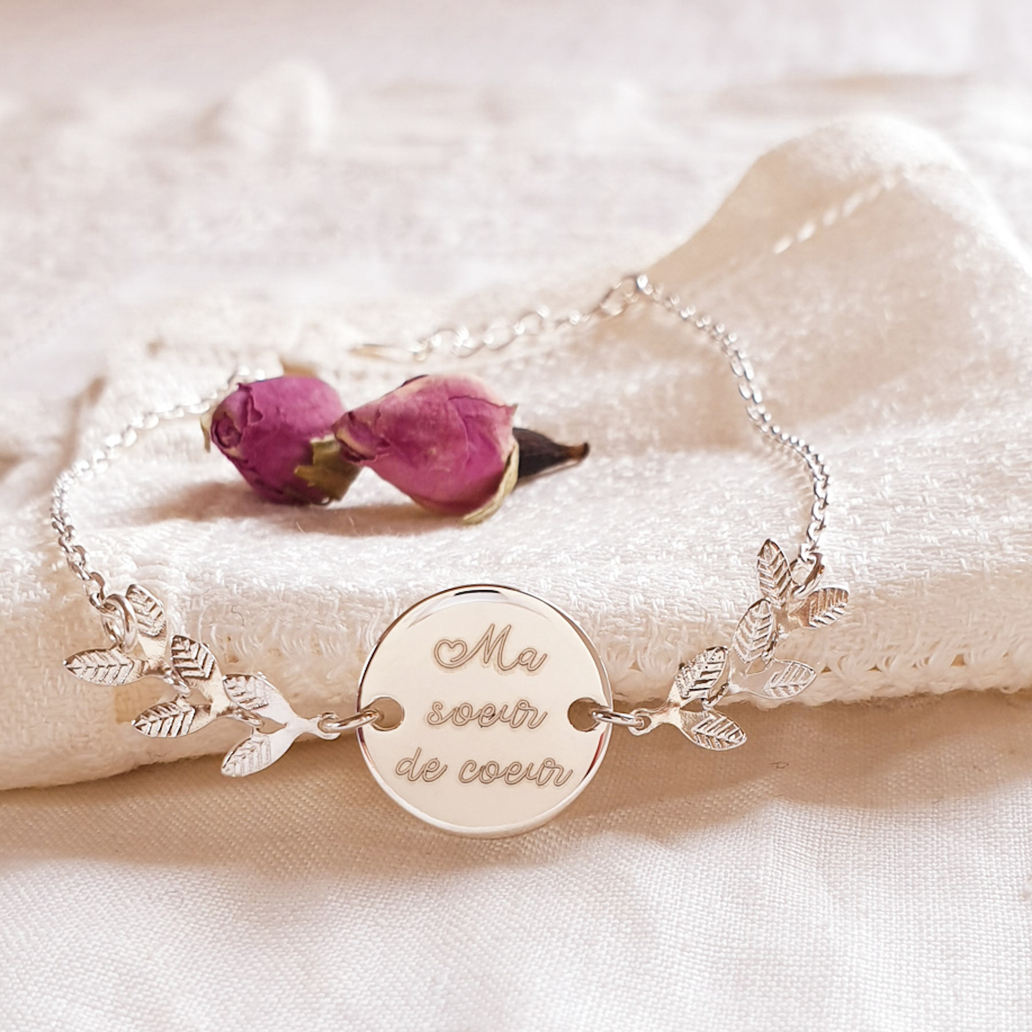 bijou personnalise argent soeur de coeur