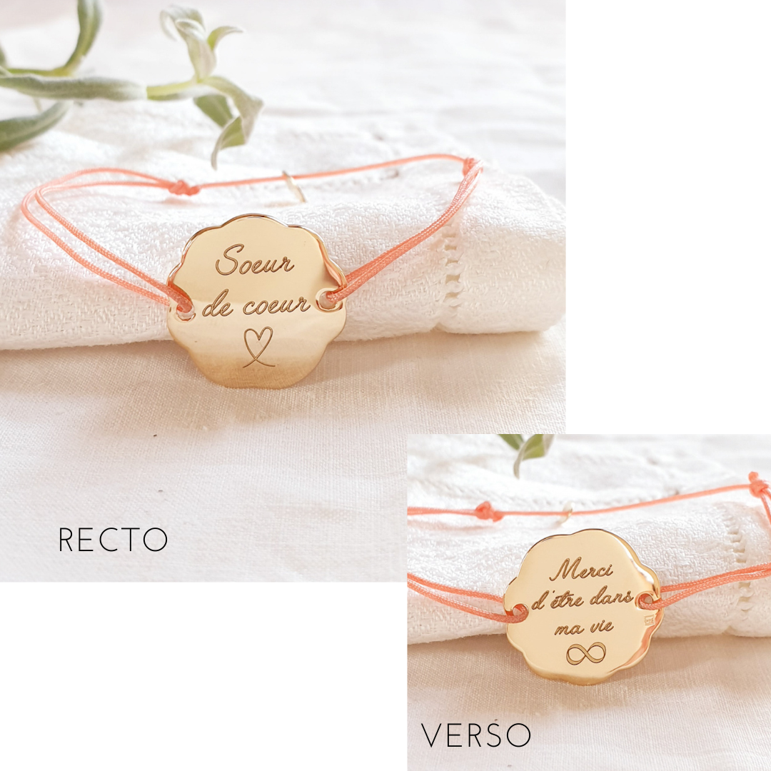 cadeau personnalise amie bracelet cordon