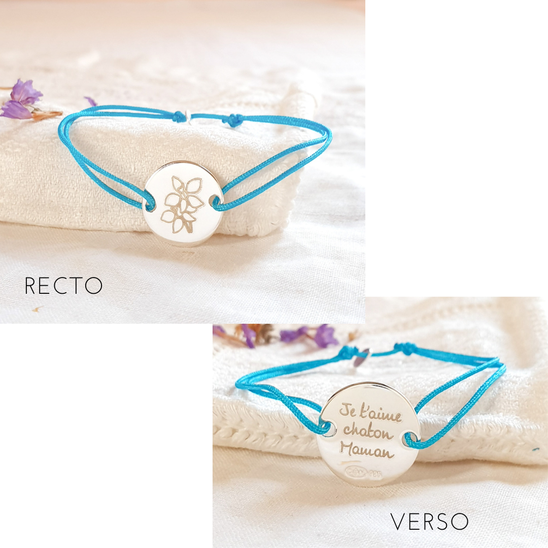 bracelet cordon fille fleur de naissance