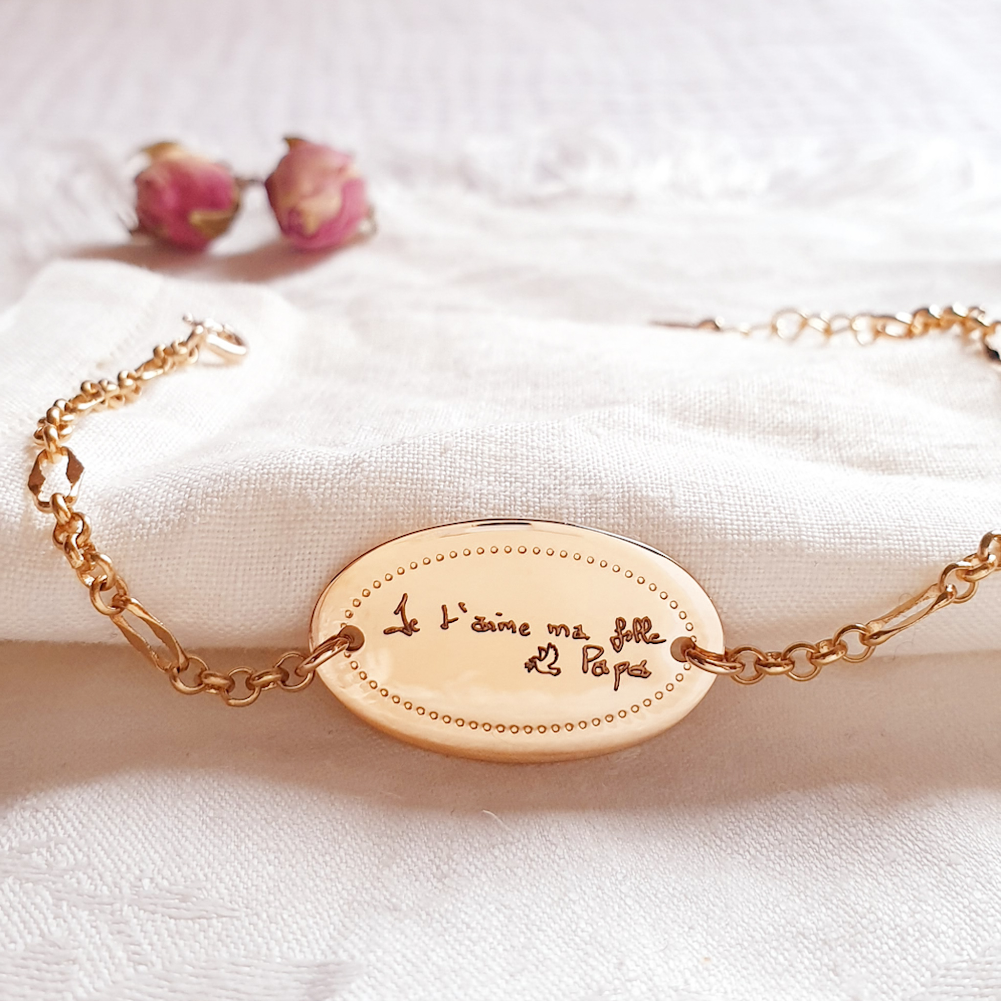 bracelet pour fille plaque or