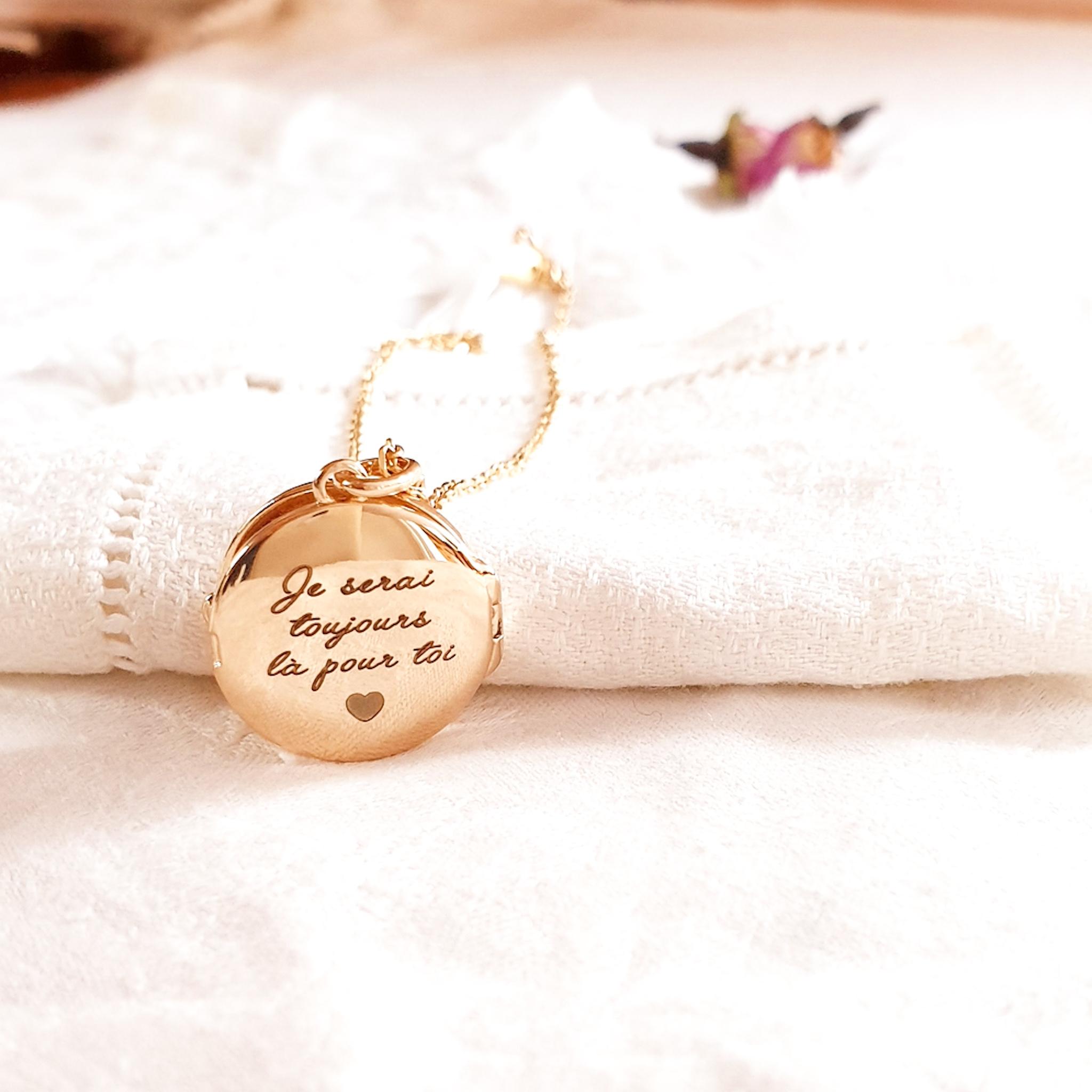 collier personnalise coeur message fille etoile secrete