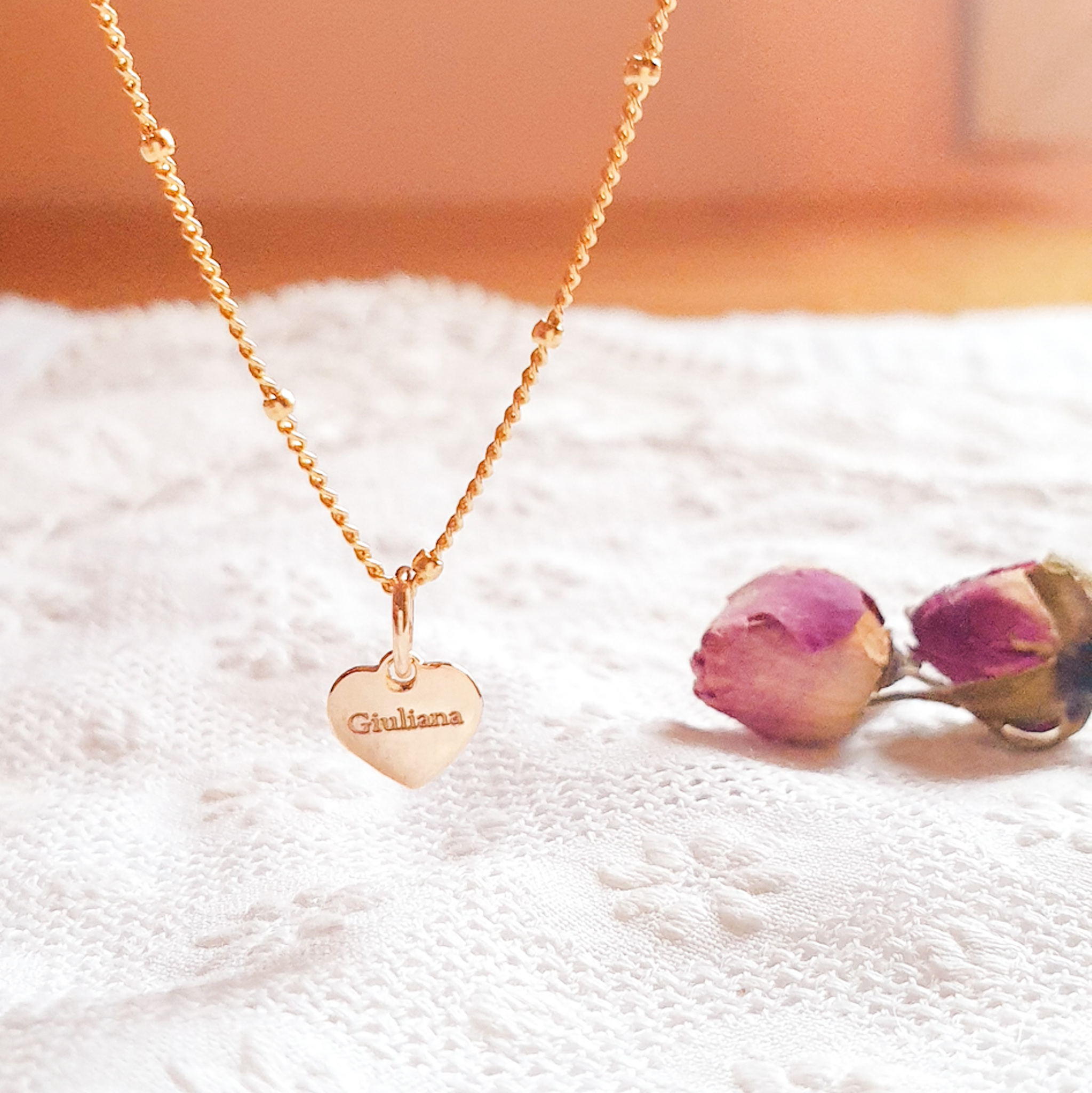 collier fille coeur prenom