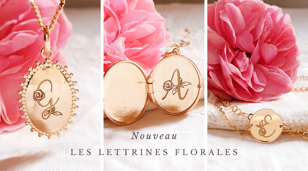 lettrines florales bijoux personnalises initiales