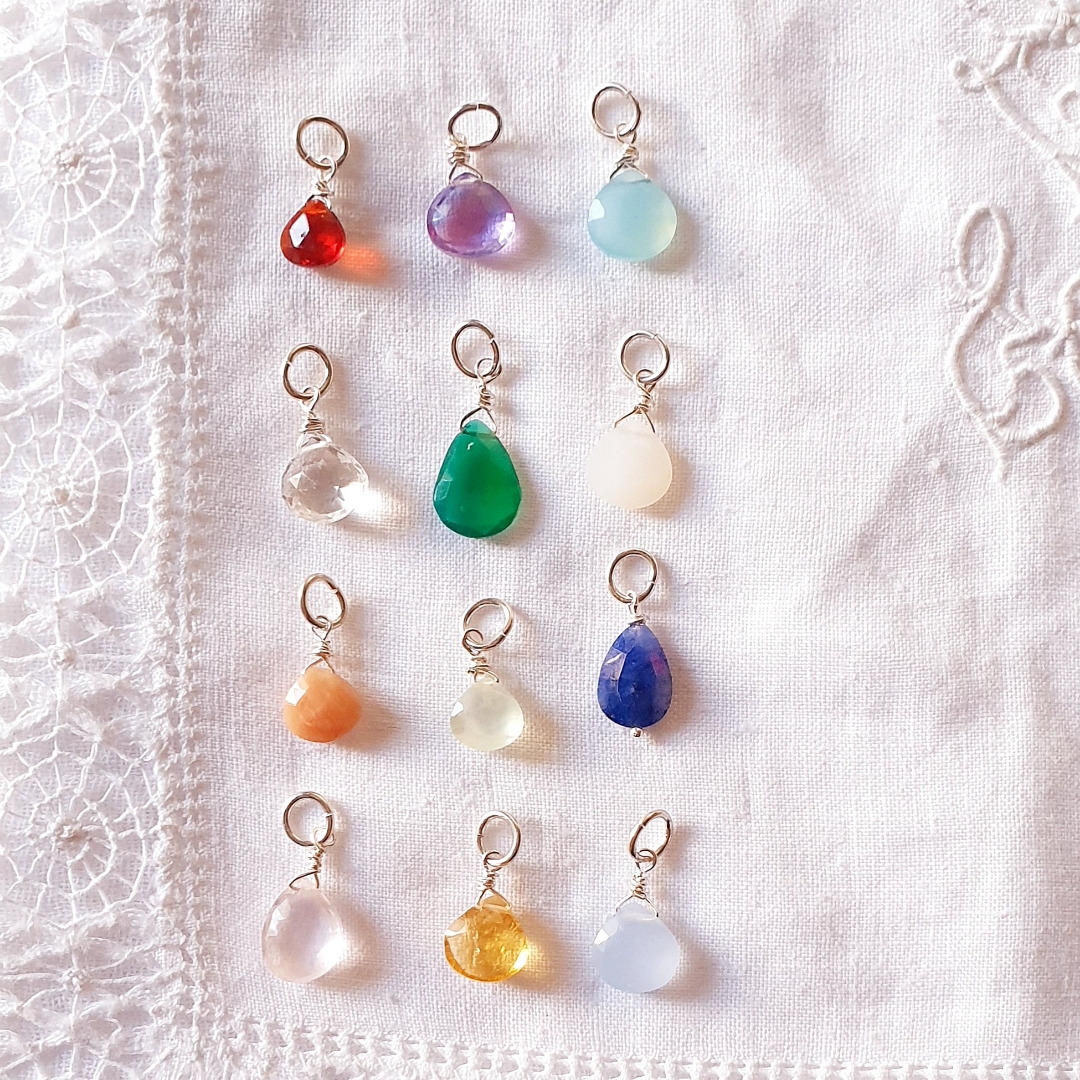 pierre naissance goutte facette collier argent lithotherapie