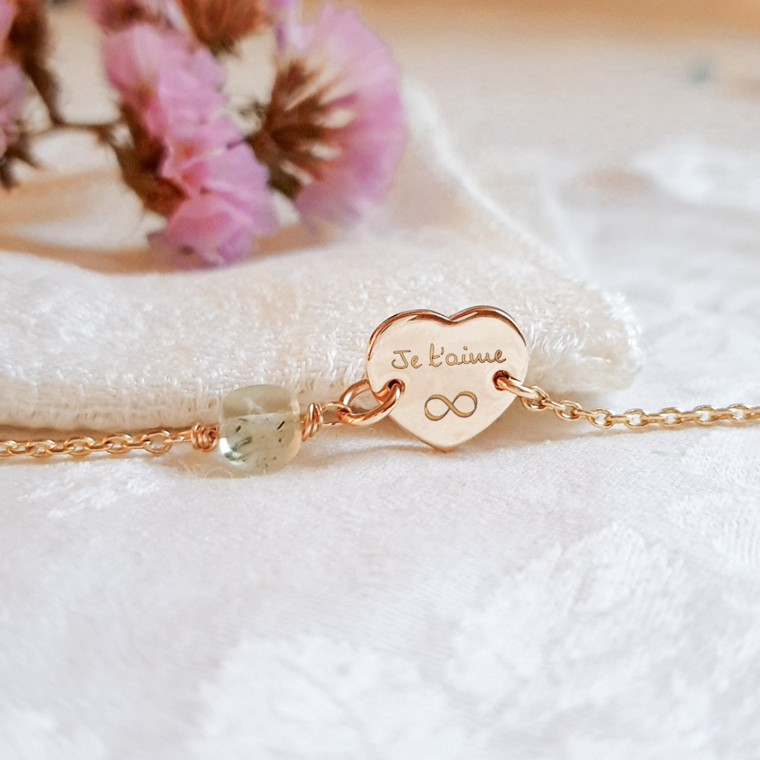 cadeau pour saint valentin bracelet coeur grave