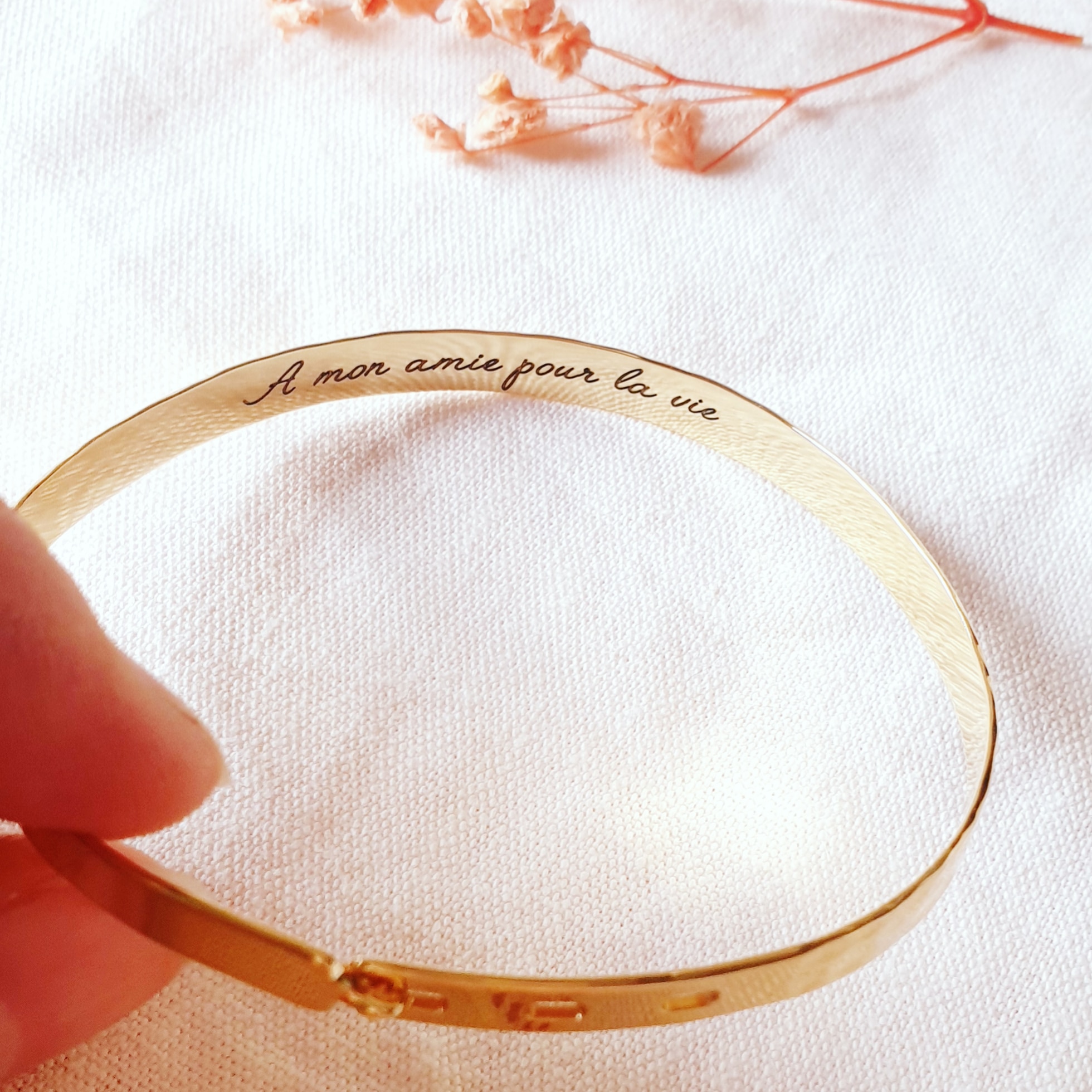 cadeau a mon amie pour la vie bracelet jonc