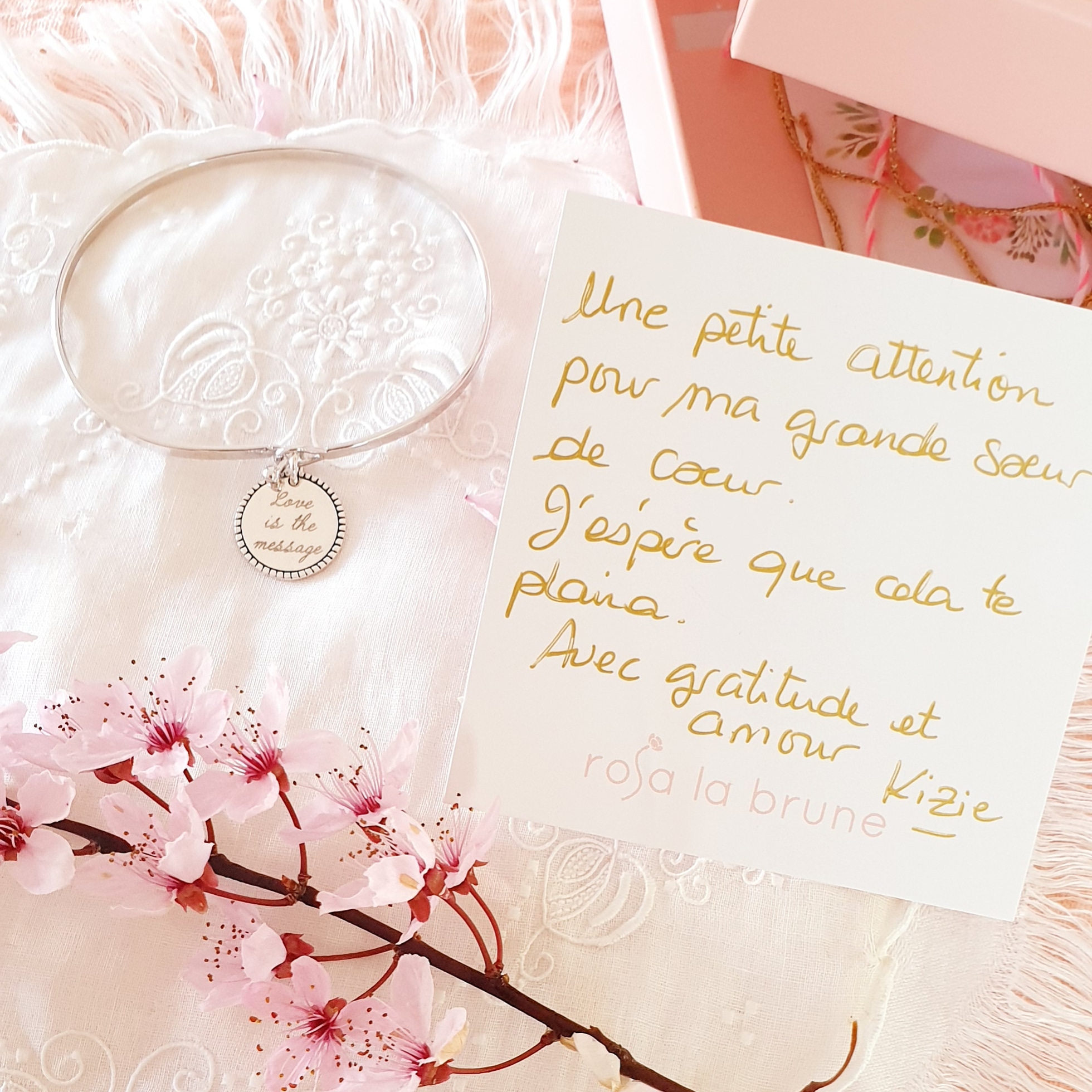 Bracelet jonc amitie cadeau pour amie copine