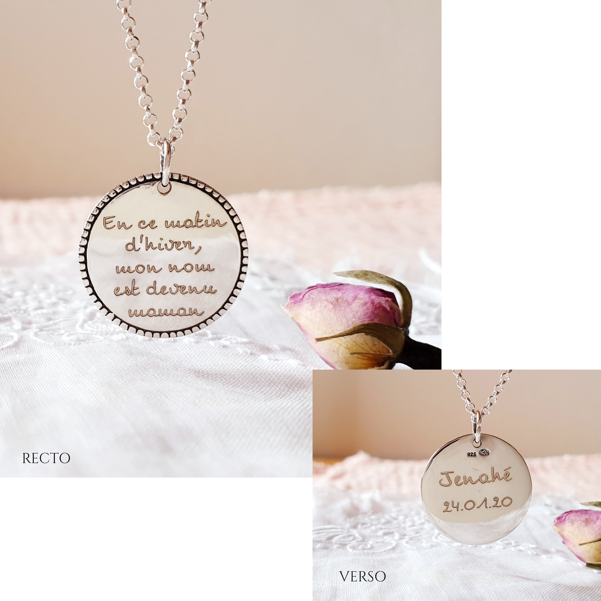 medaille gravee cadeau naissance