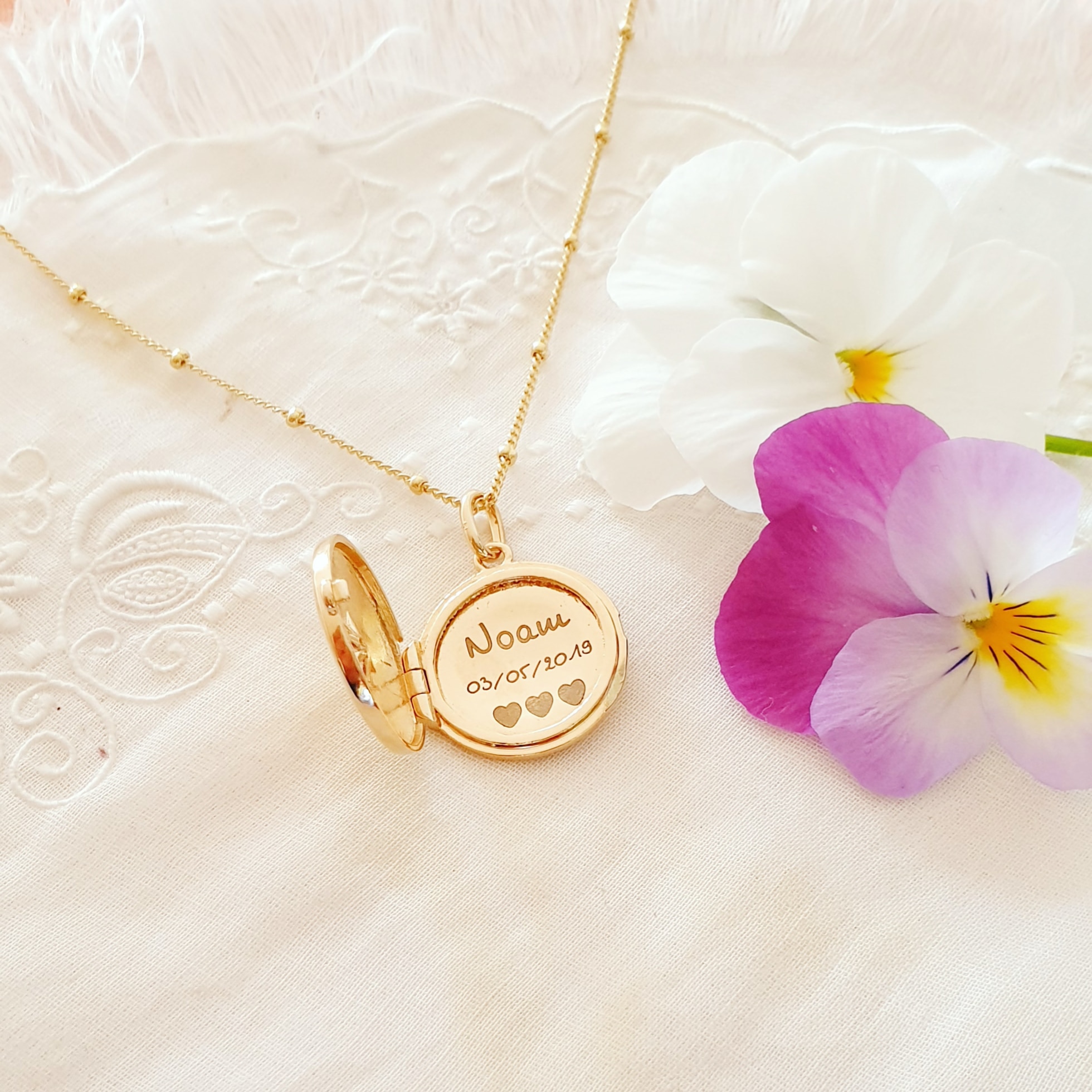 medaille gravee prenom enfant