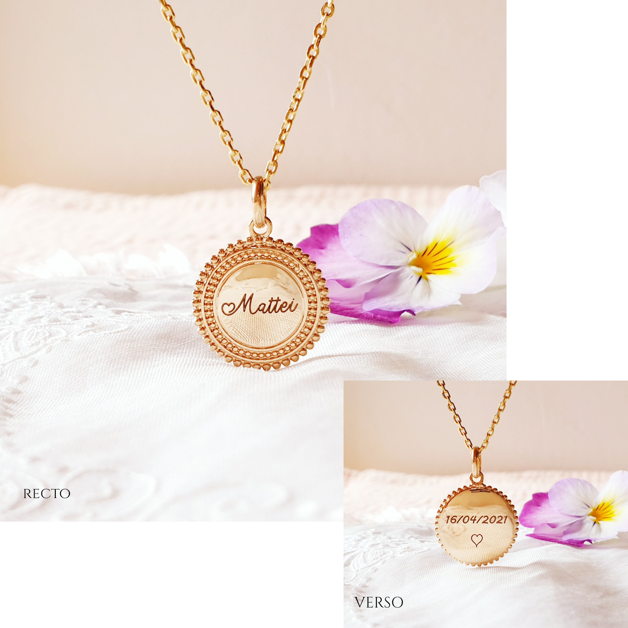 collier femme prenom naissance