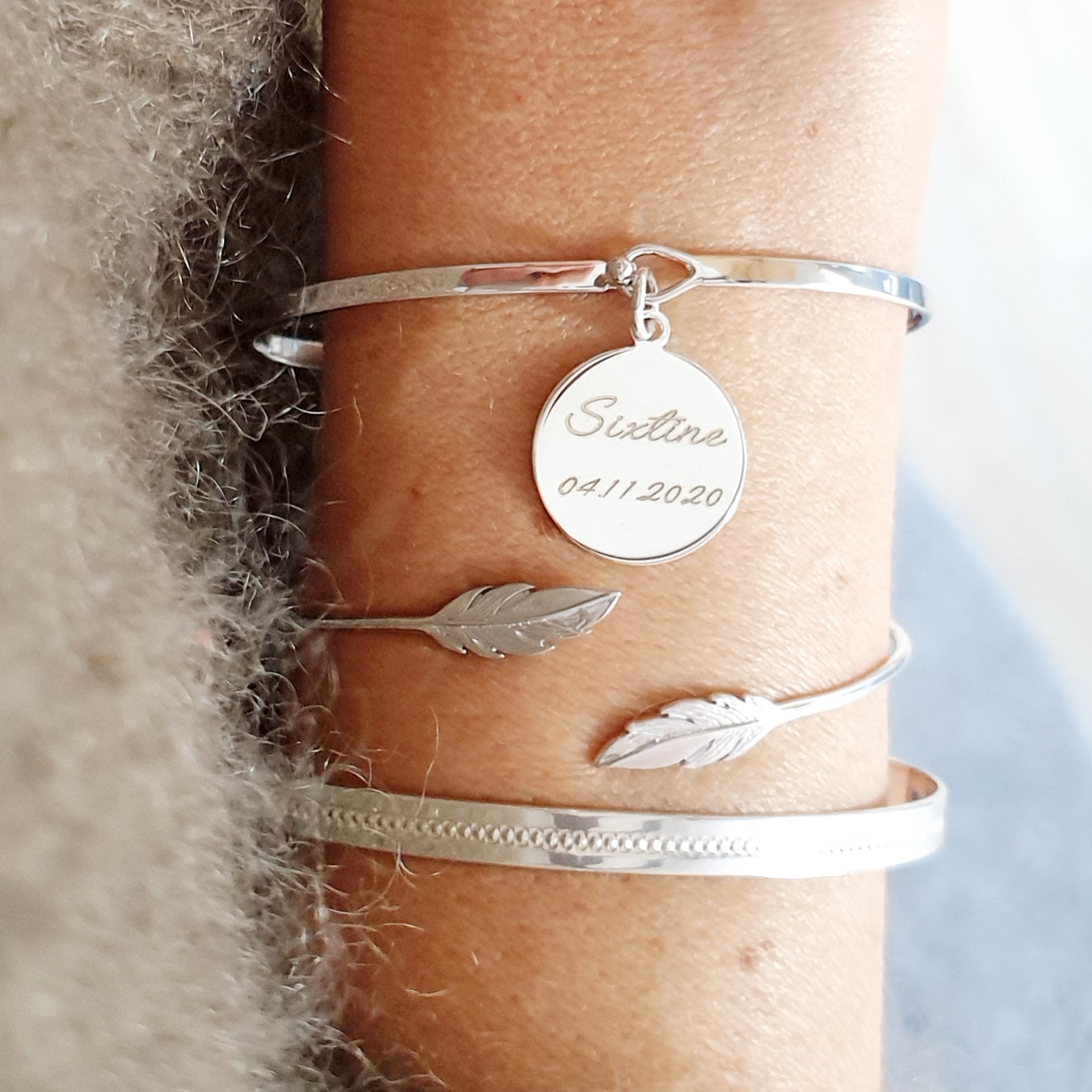 jonc argent personnalise 