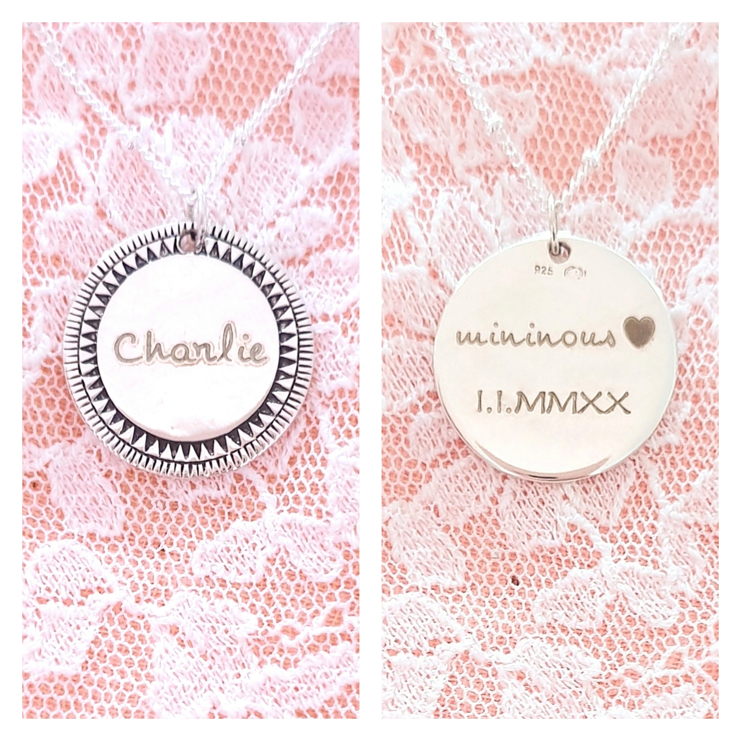 medaille femme personnalise argent 