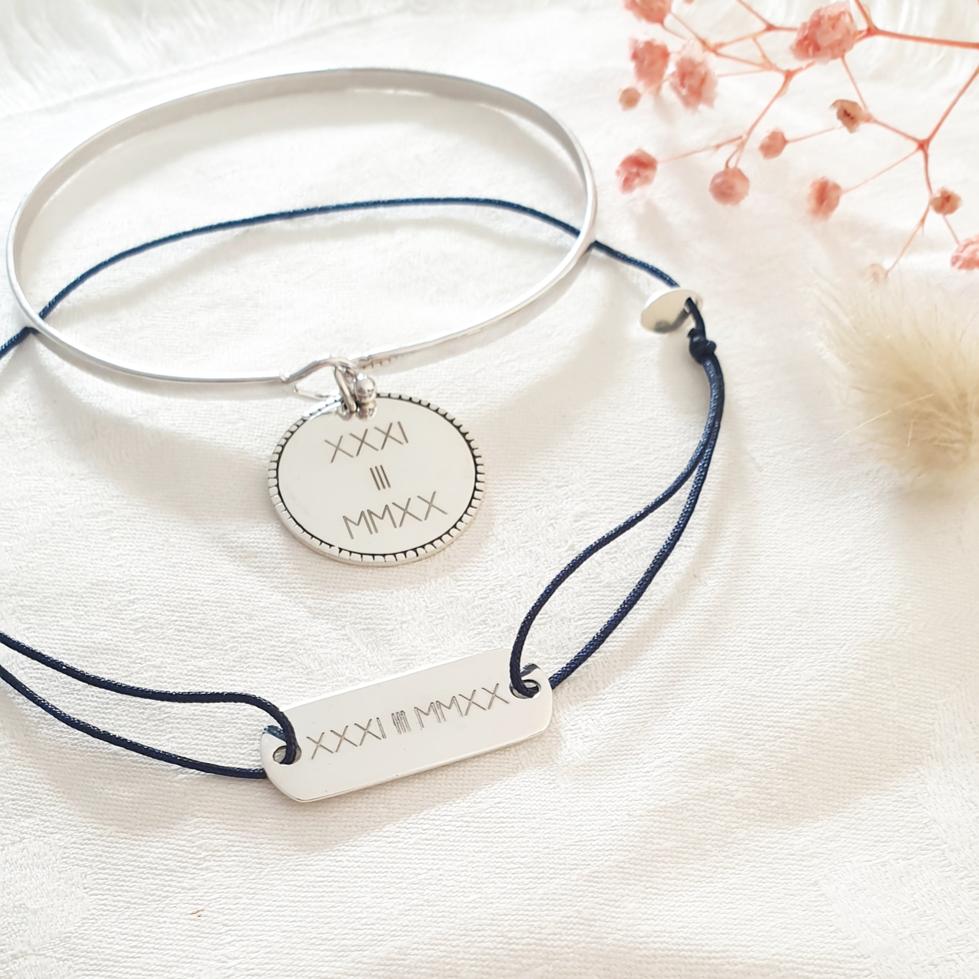 Bijou duo pour les amoureux en argent
