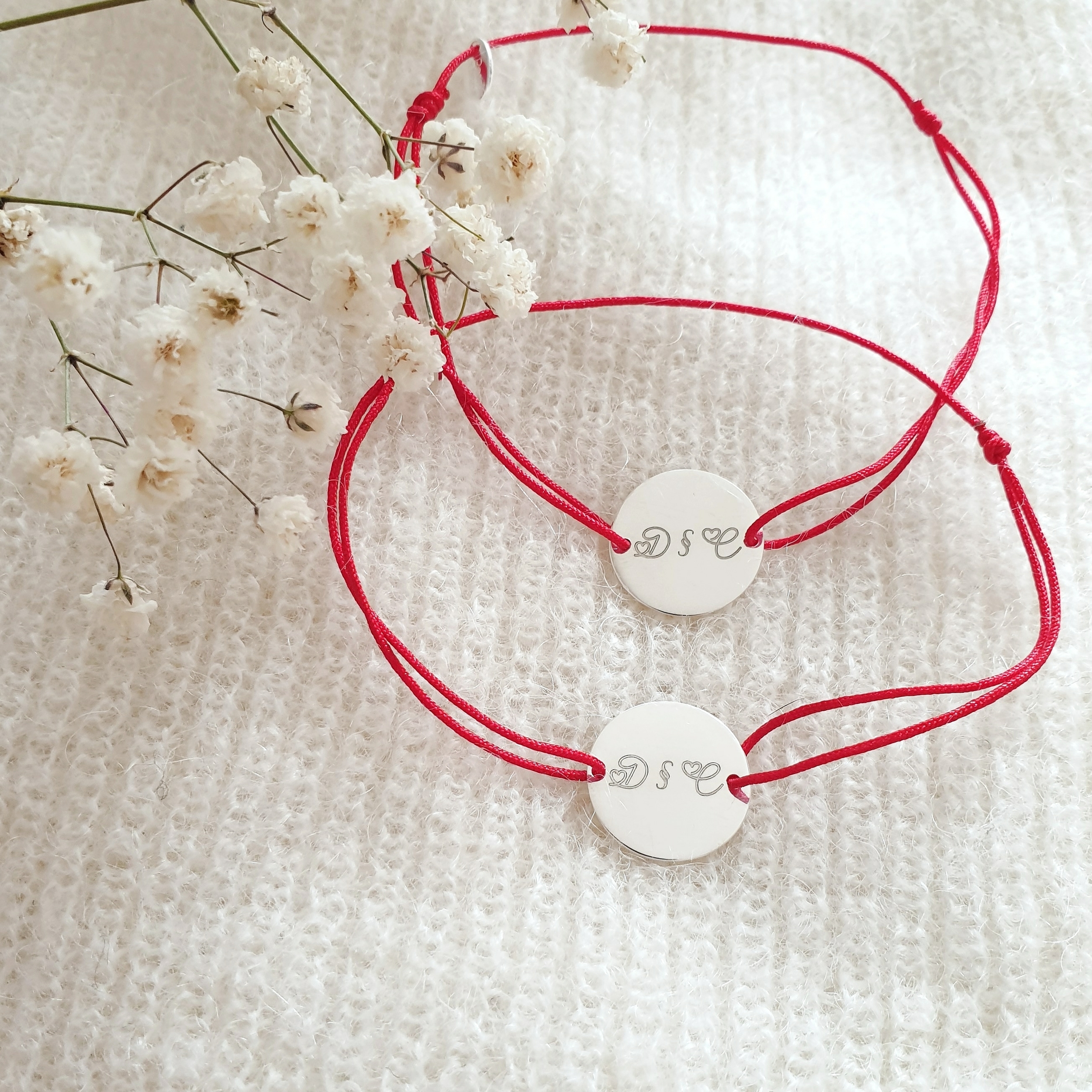 duo de bracelets en argent pour elle&lui