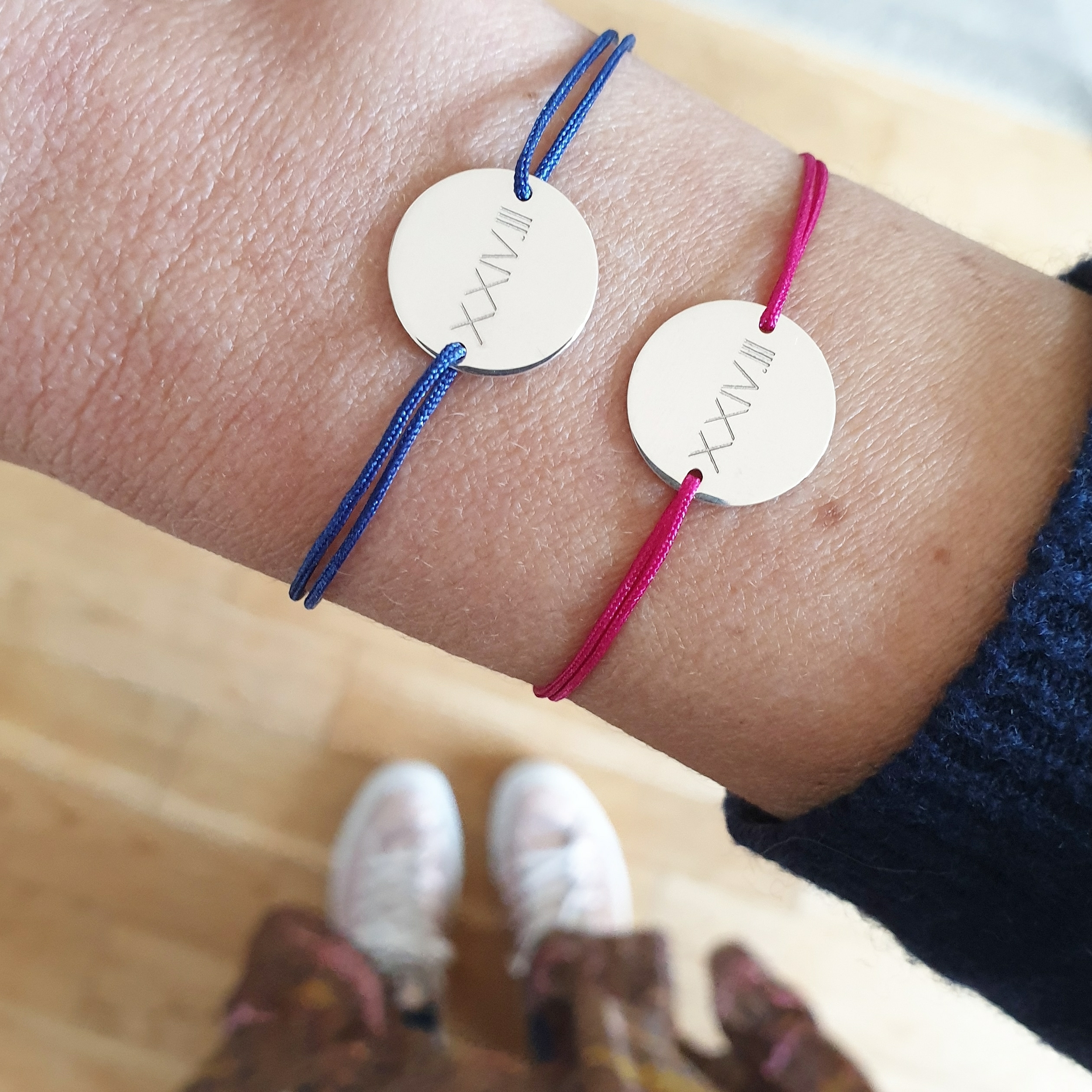duo de bracelet homme femme date chiffres romains