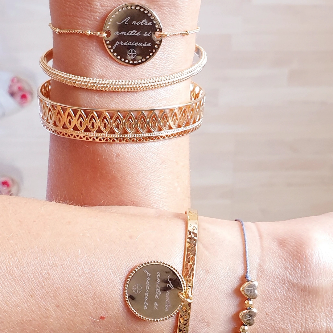 bracelet d amitie plaque or