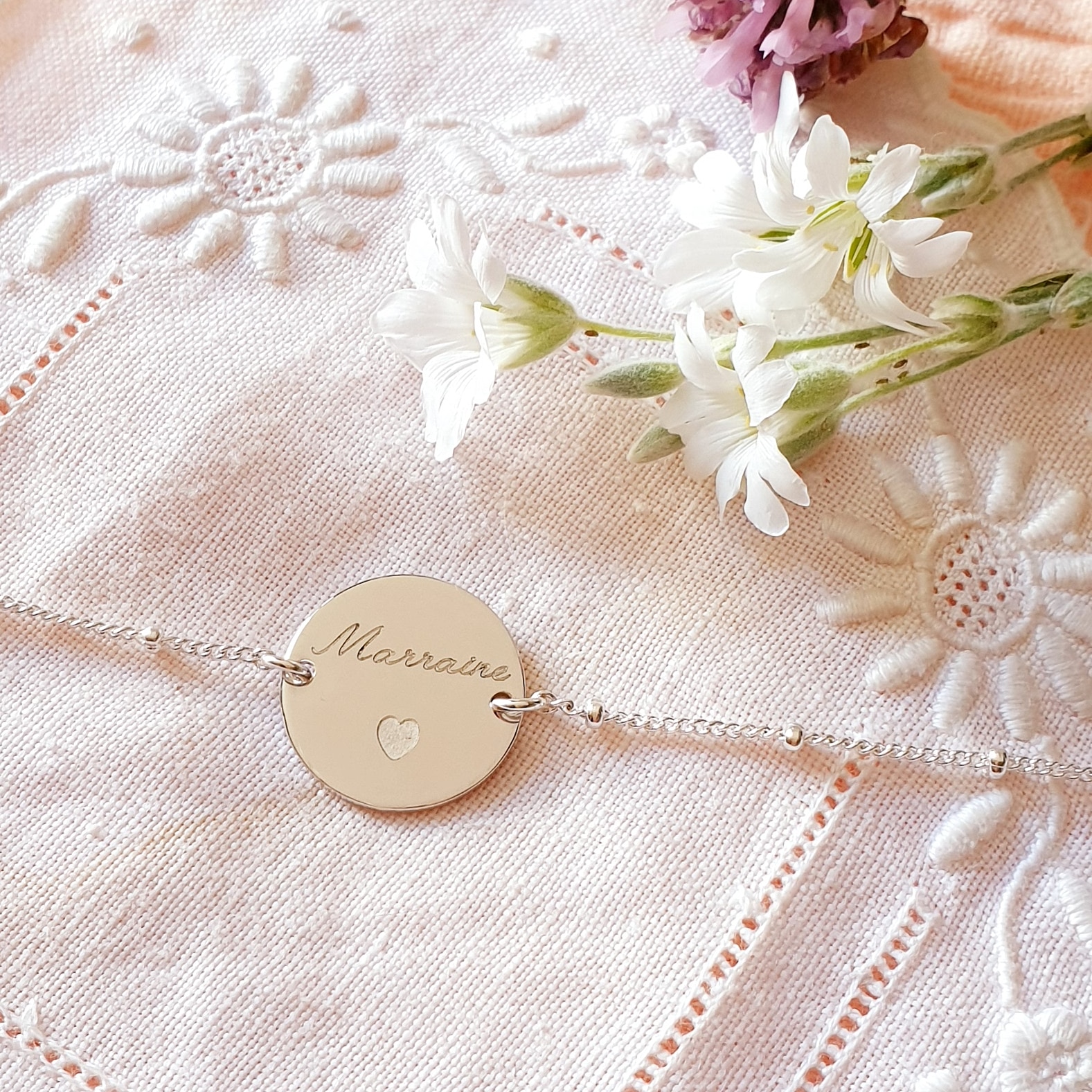 bracelet de marraine argent