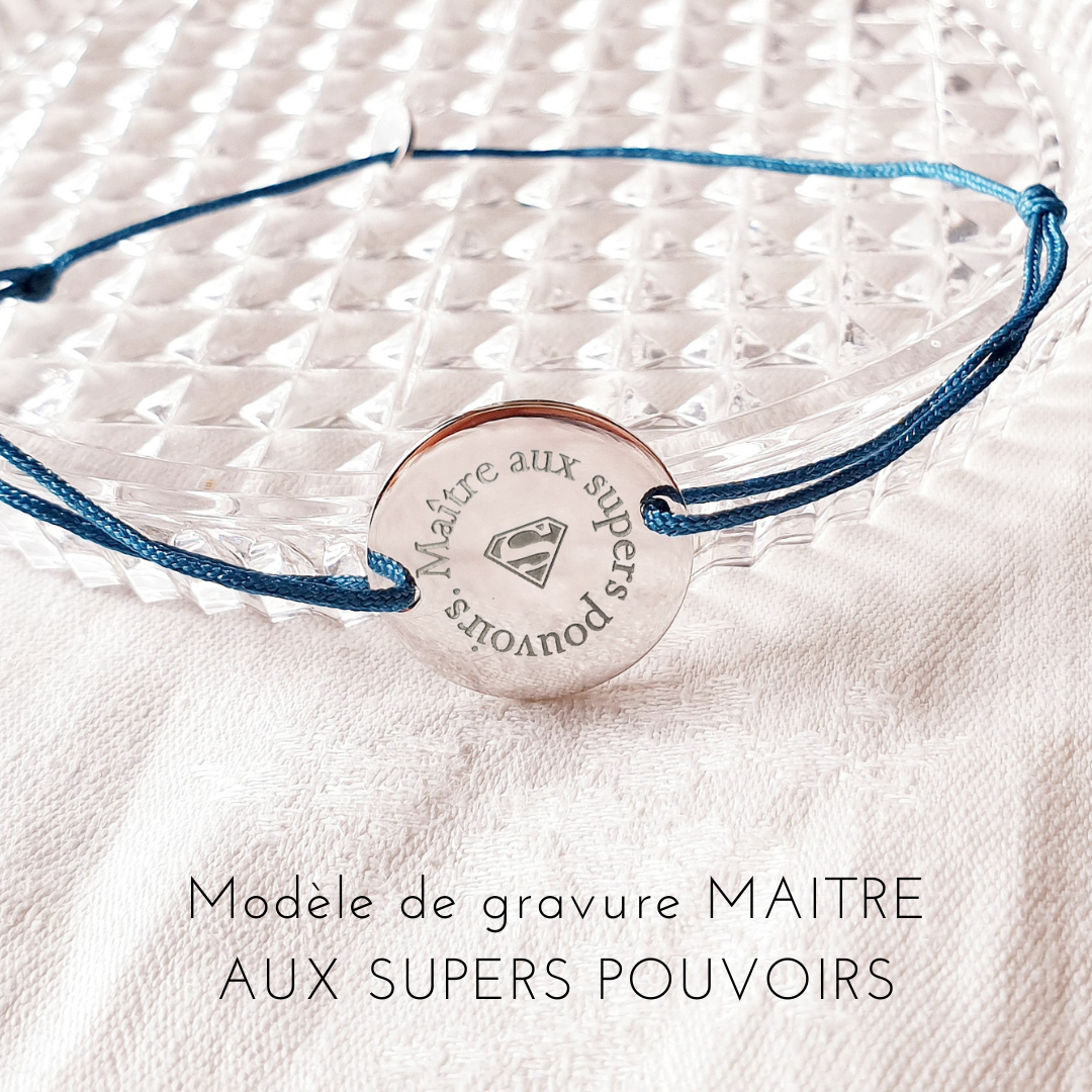 modele gravure maitre aux supers pouvoirs bracelet cordon homme