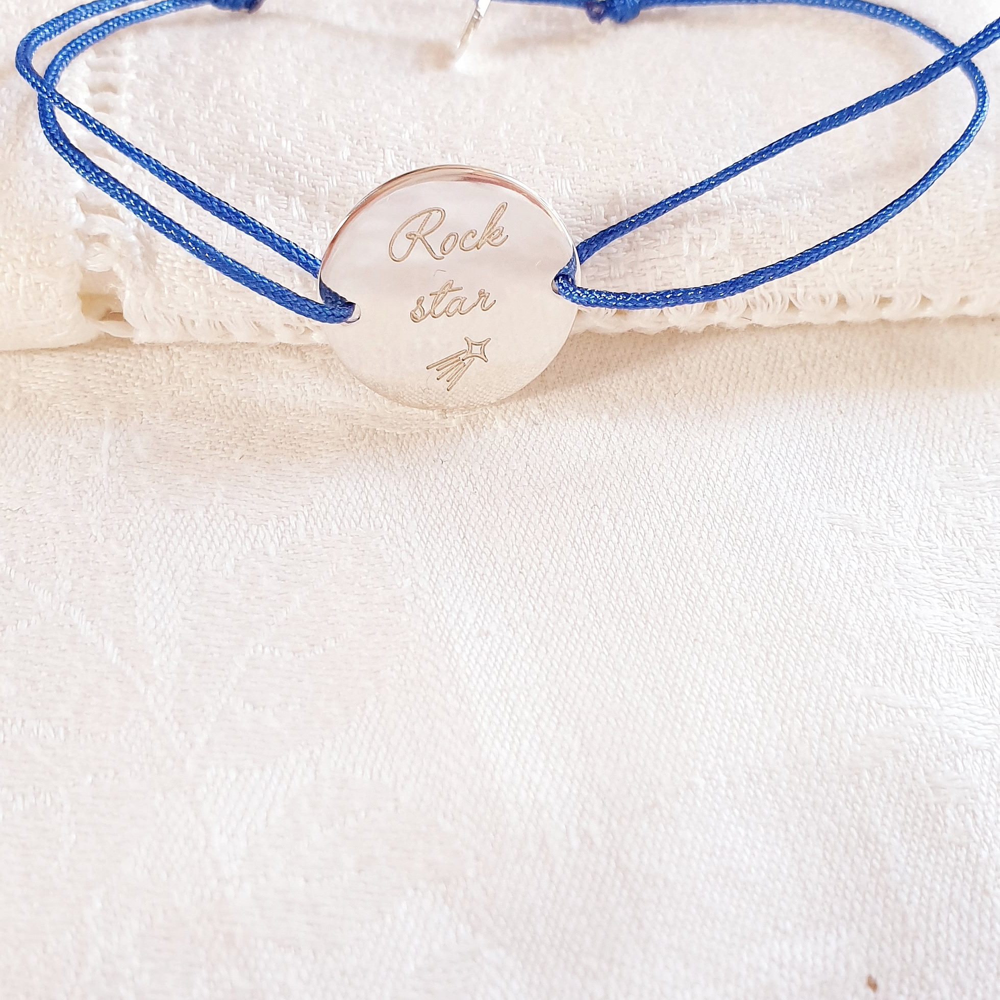 bijou fille personnalise rock star message etoile adoree argent