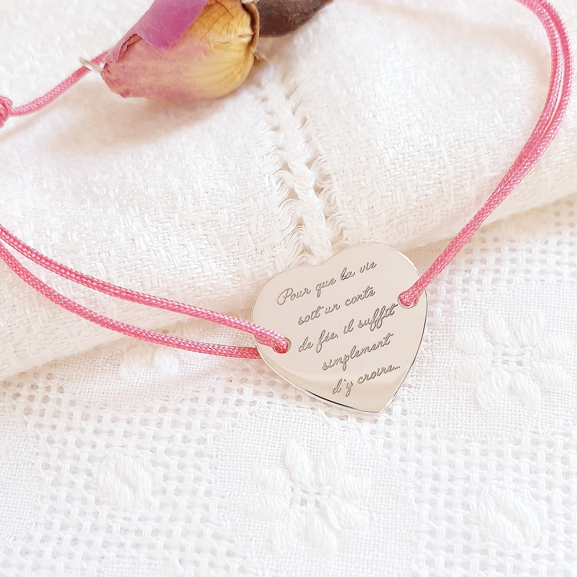 bracelet grave message conte de fee in love fille
