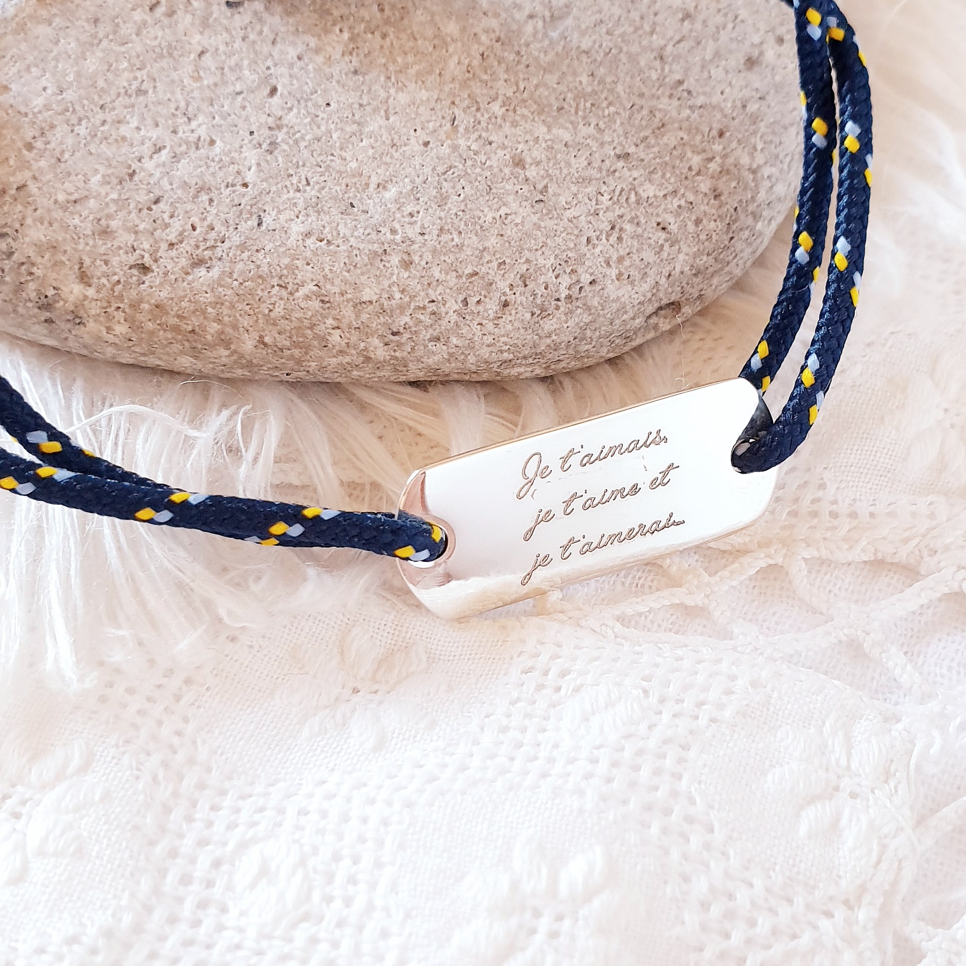 bracelet homme personnalise mariage valentine cheri message