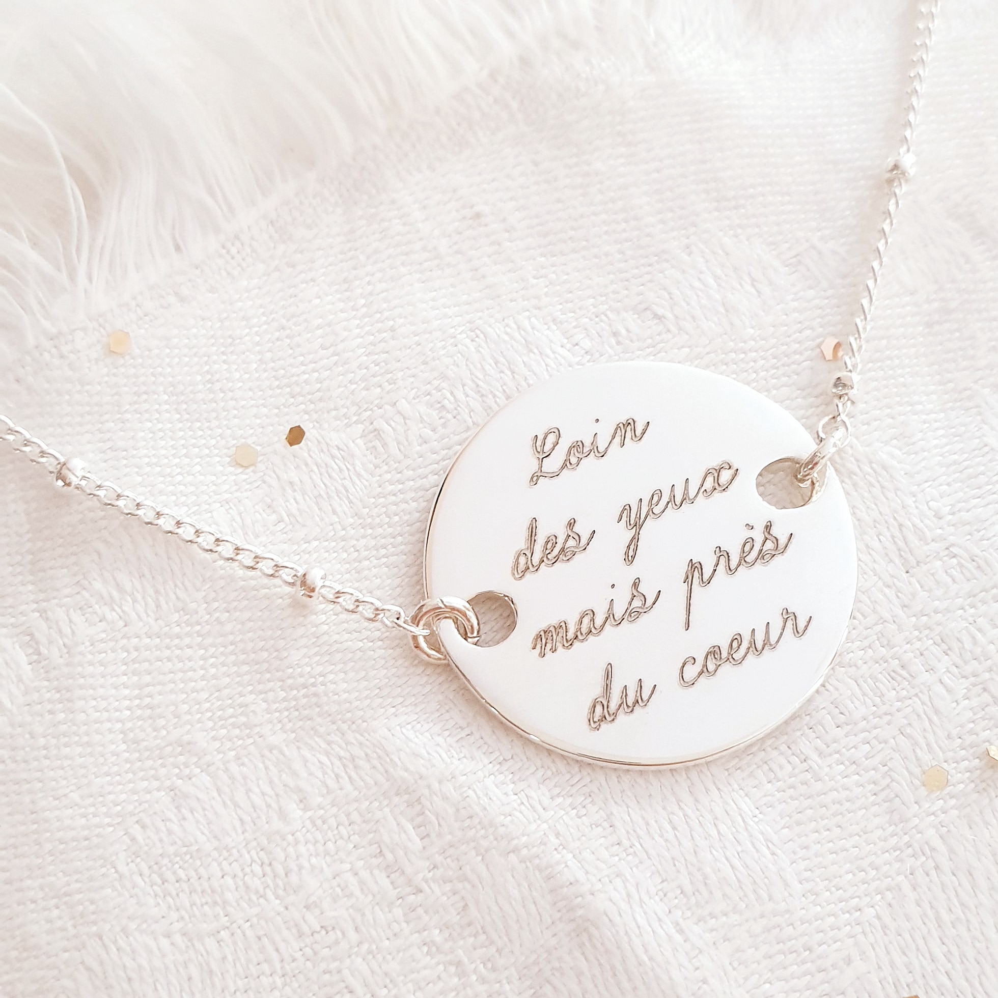 bracelet personnalisable message grande adoree argent