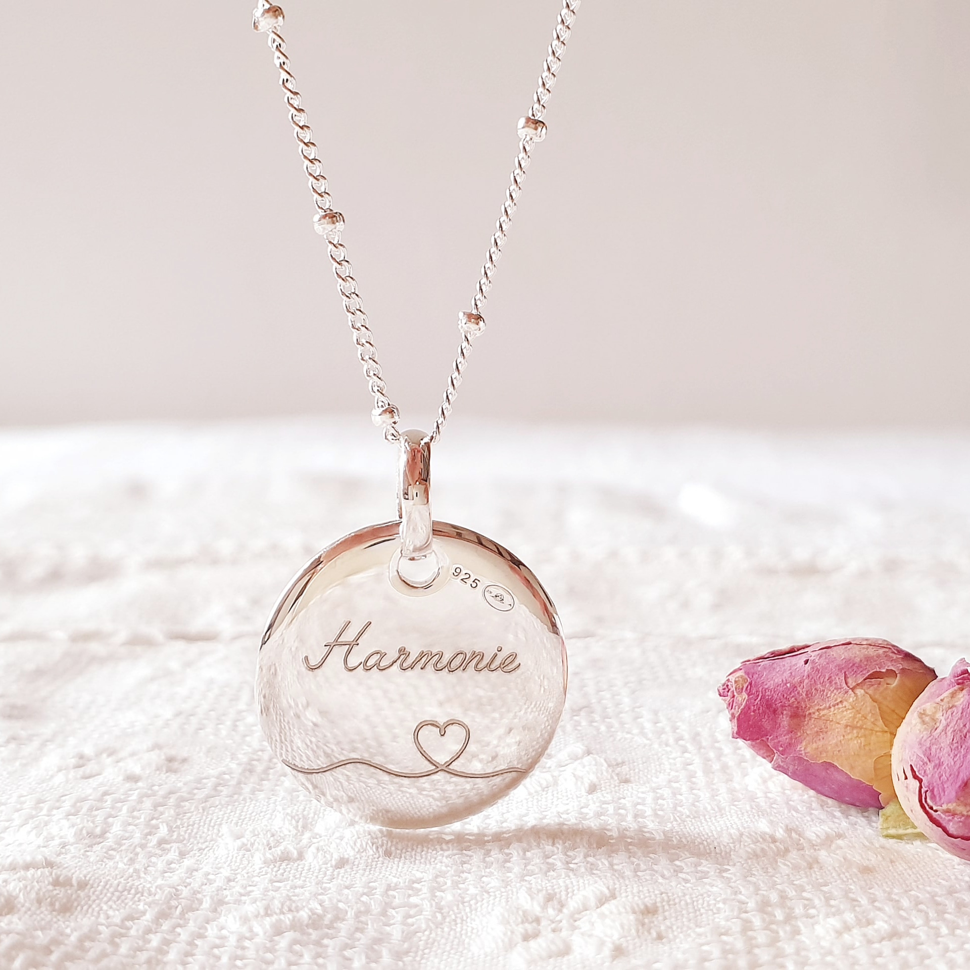 collier coeur rayonnante message