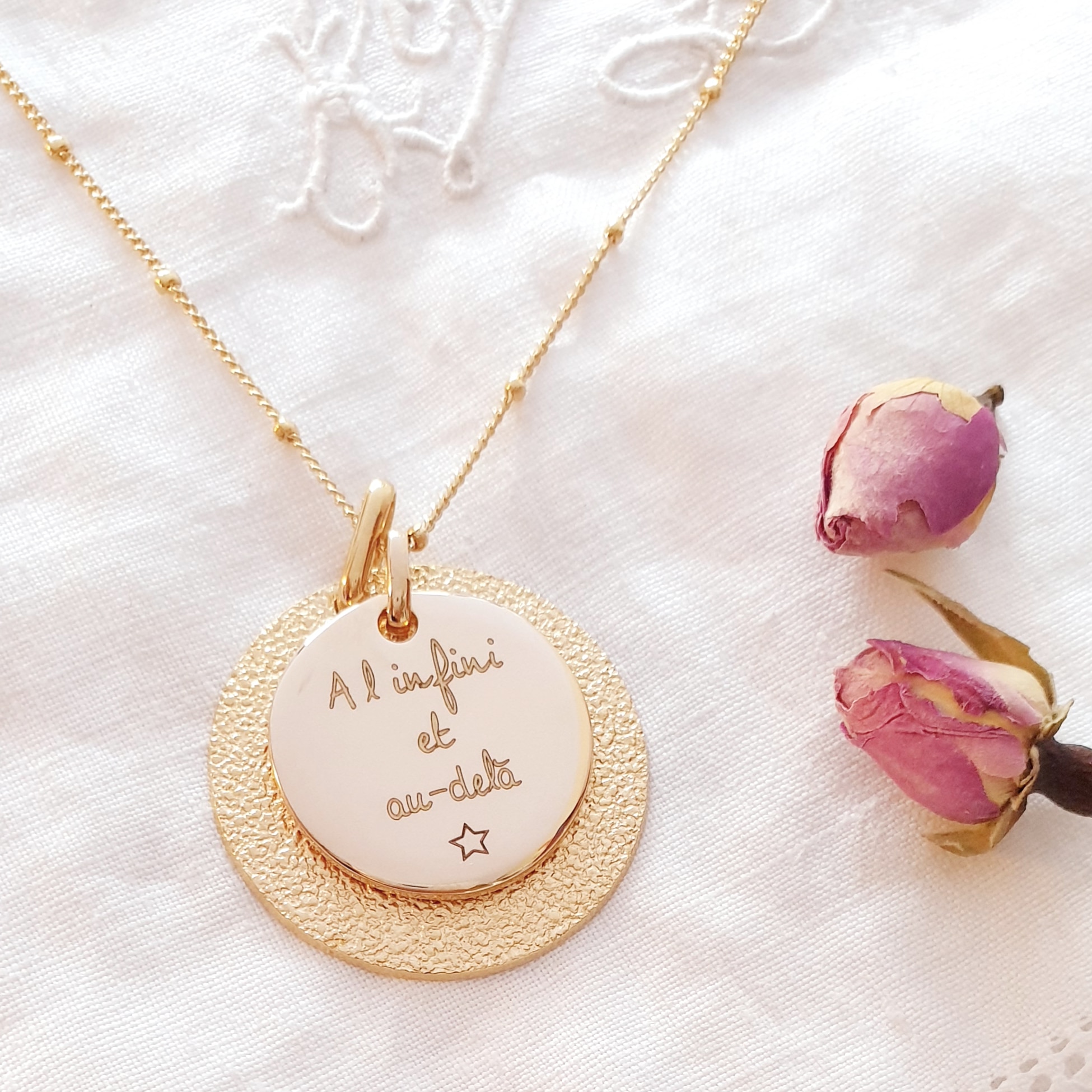 collier grave a l infini et au dela scintillante message