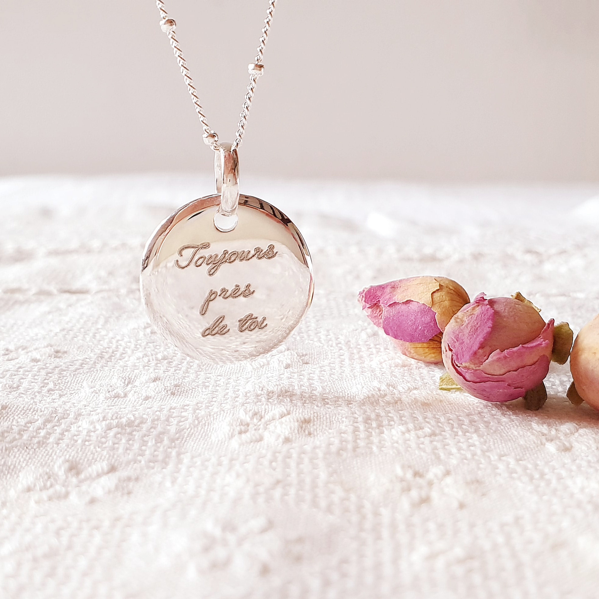 collier message rayonnante argent