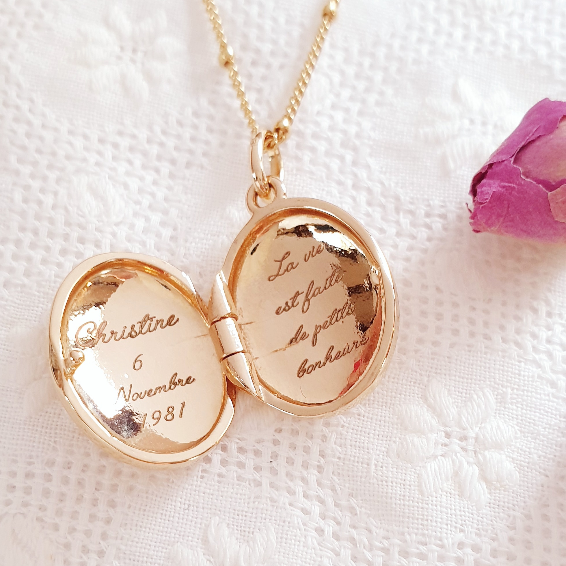 collier personnalise petite cachottiere message fille