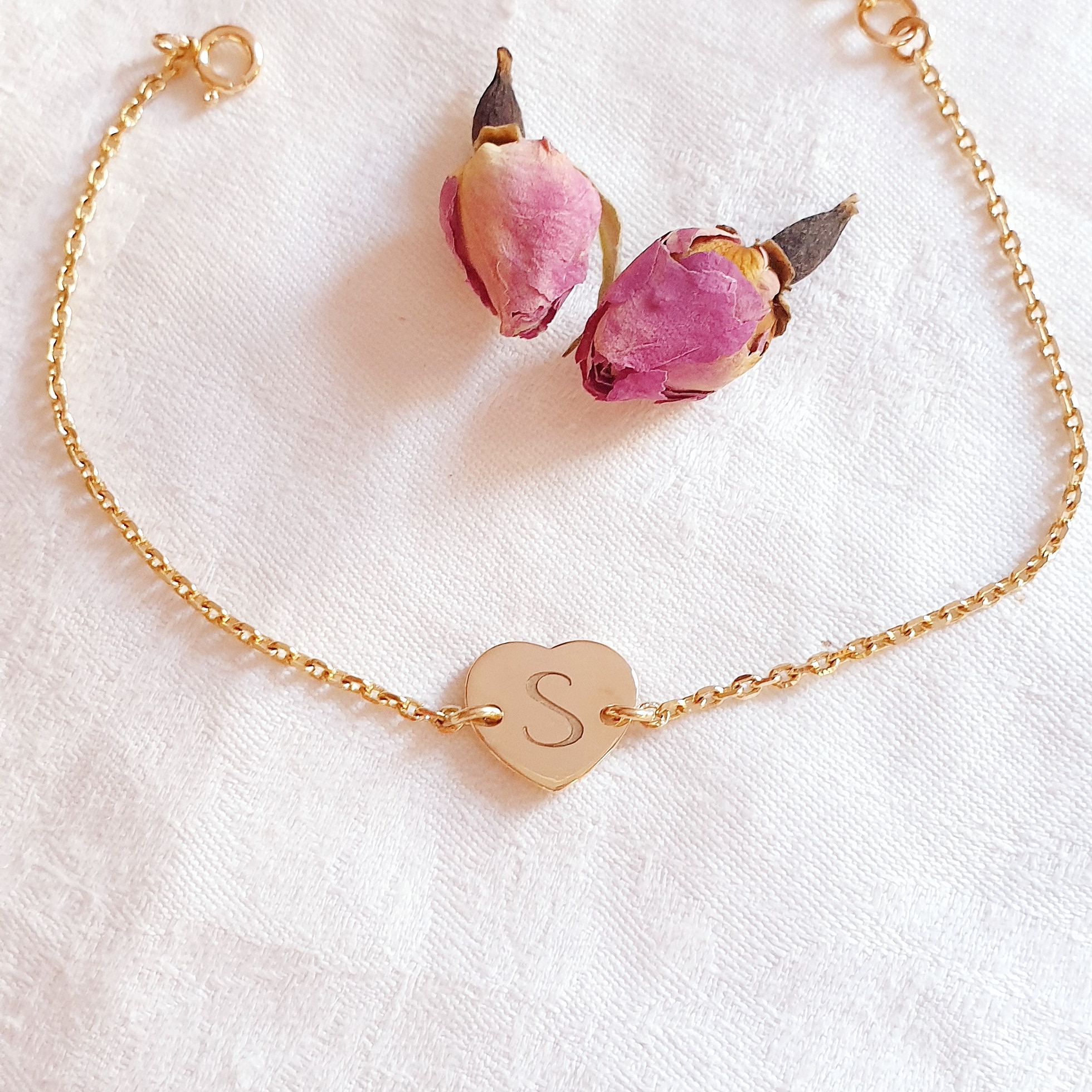 bracelet coeur initiale fille