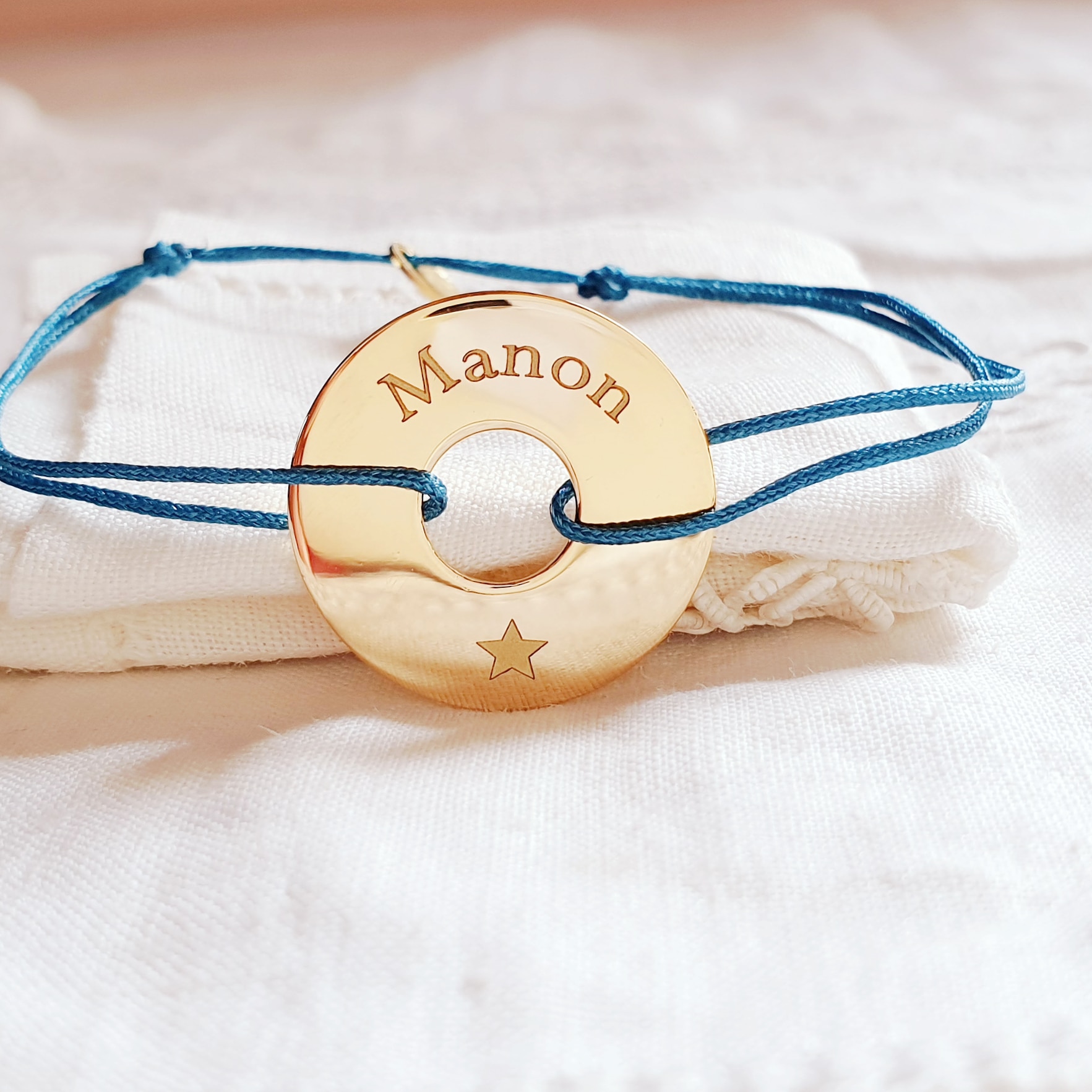 bracelet cordon prenom fille