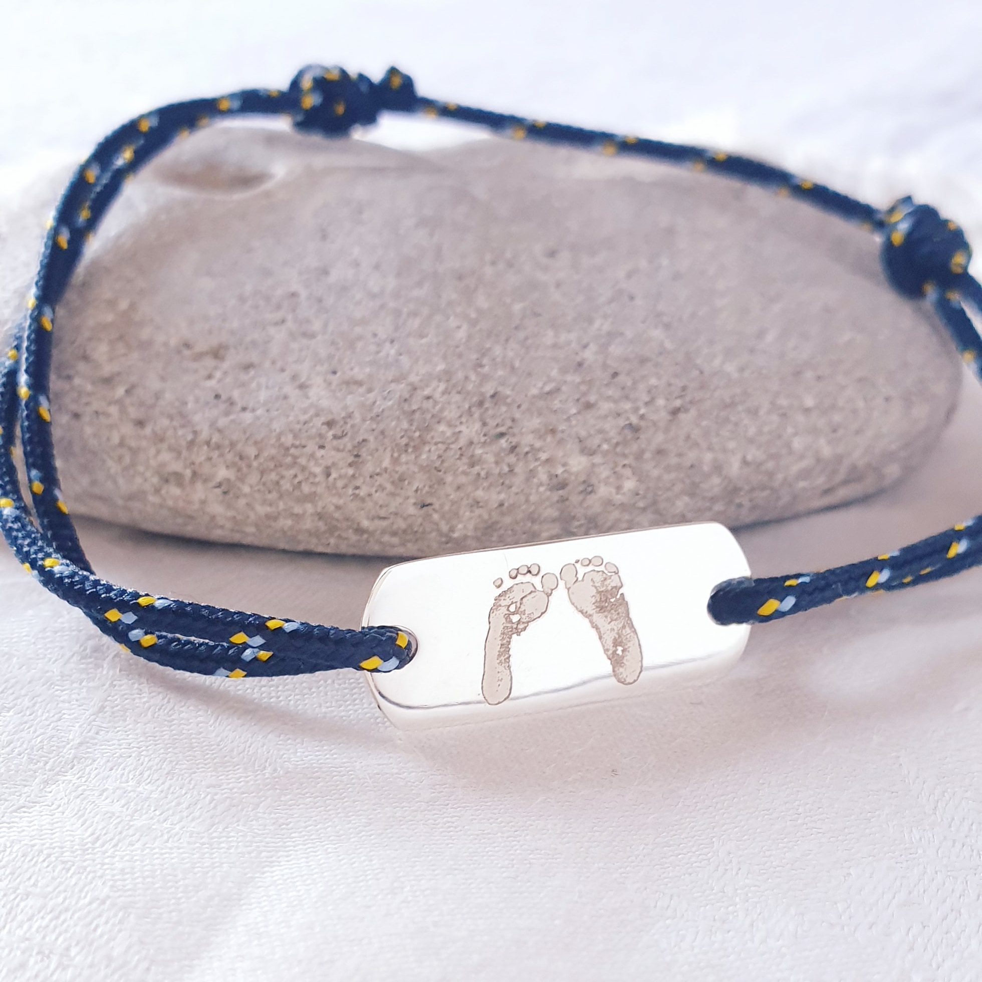 bracelet dessin empreintes papa naissance cheri