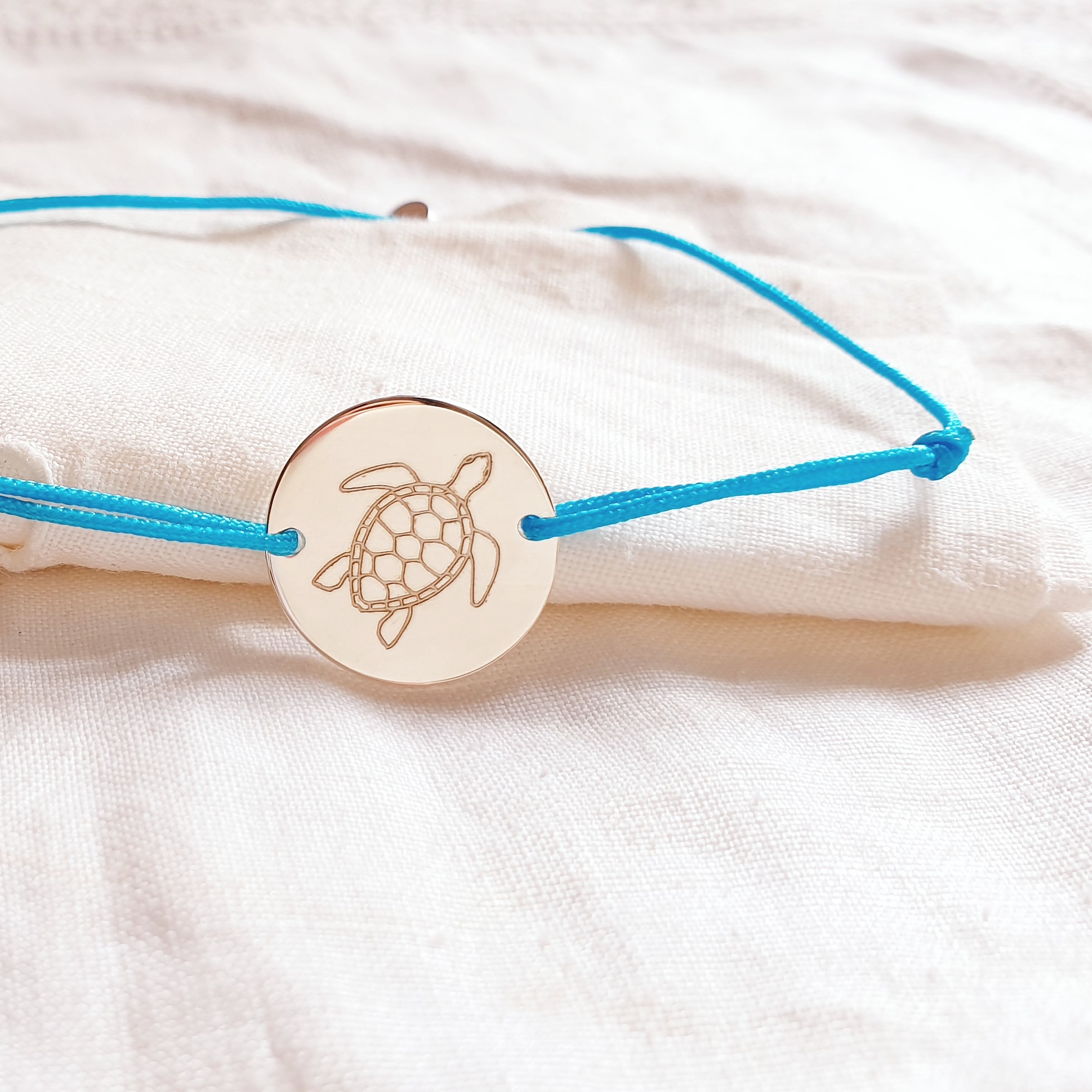 bracelet grave dessin tortue adoree argent