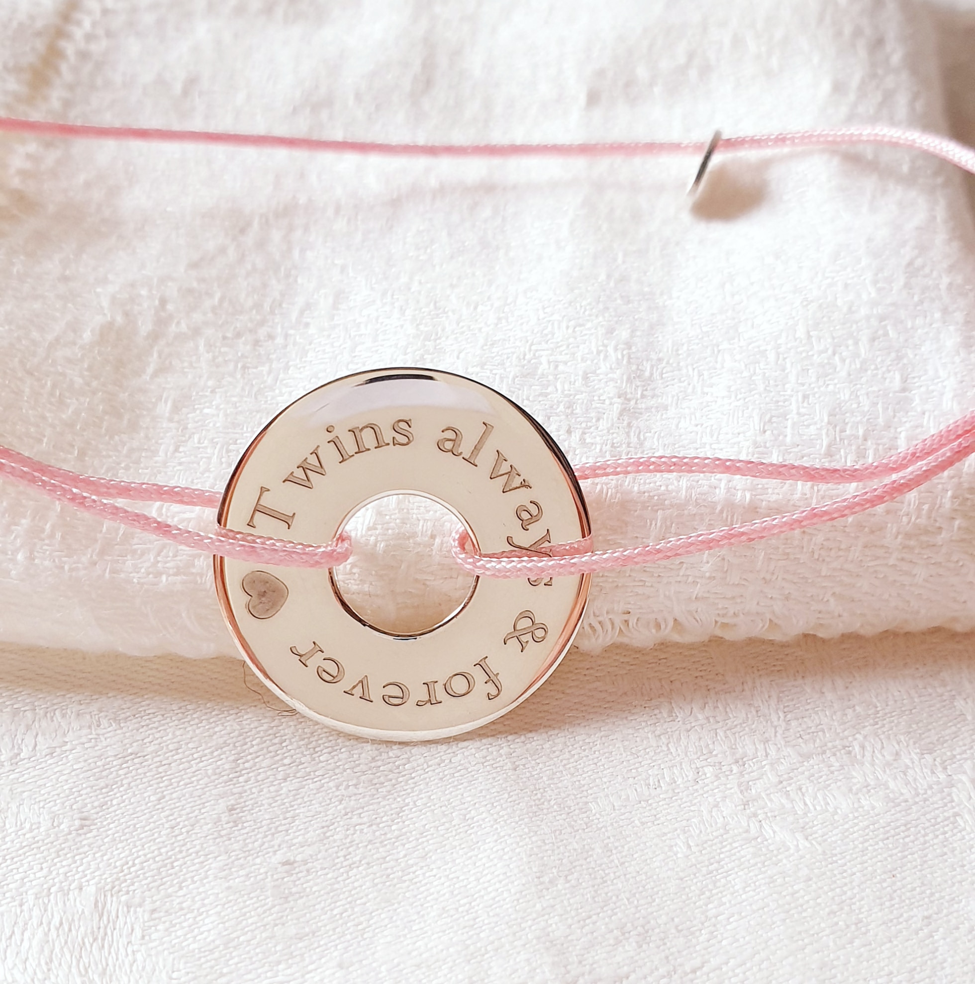 bracelet meilleure amie jumelles cible argent