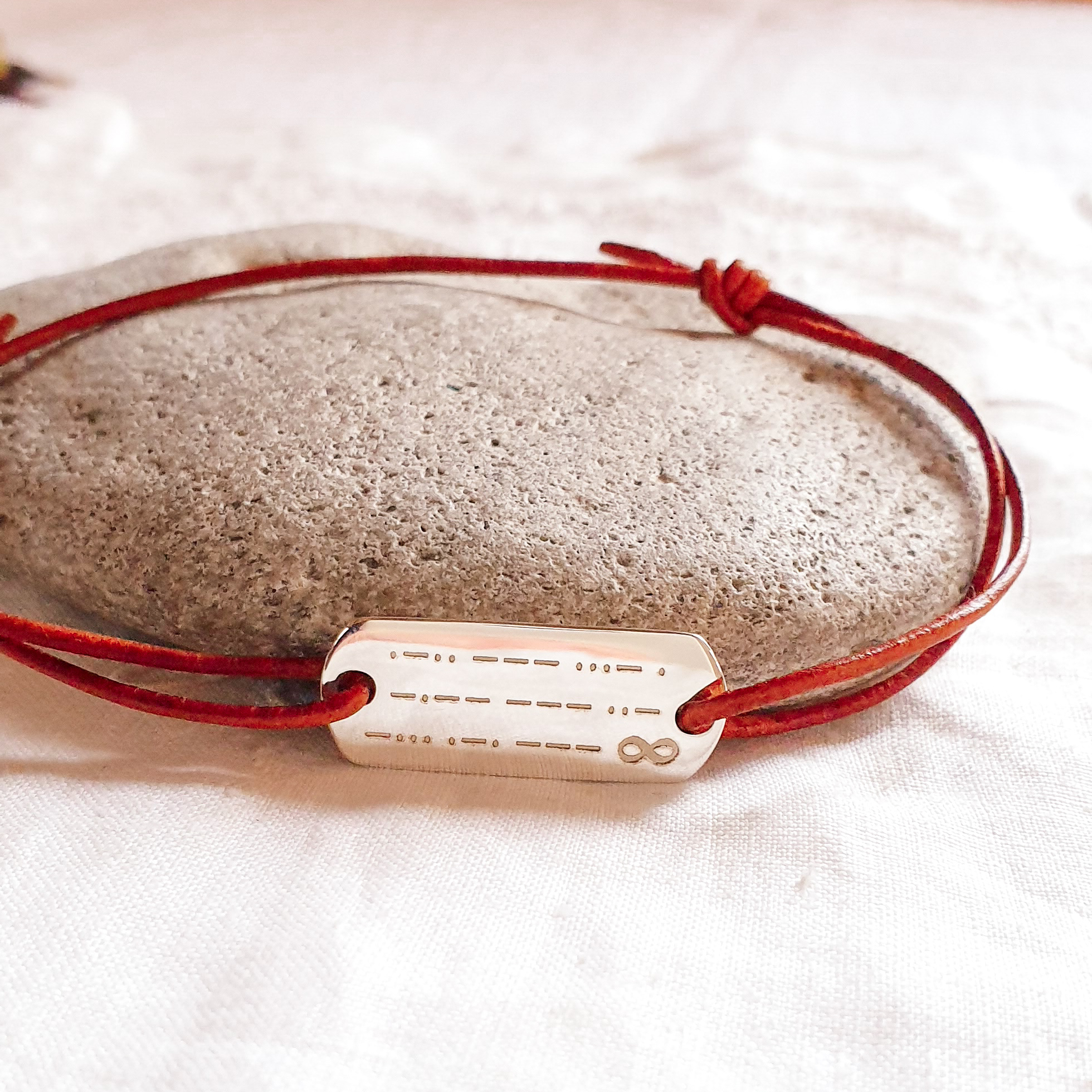 bracelet homme cuir morse infini amoureux cheri
