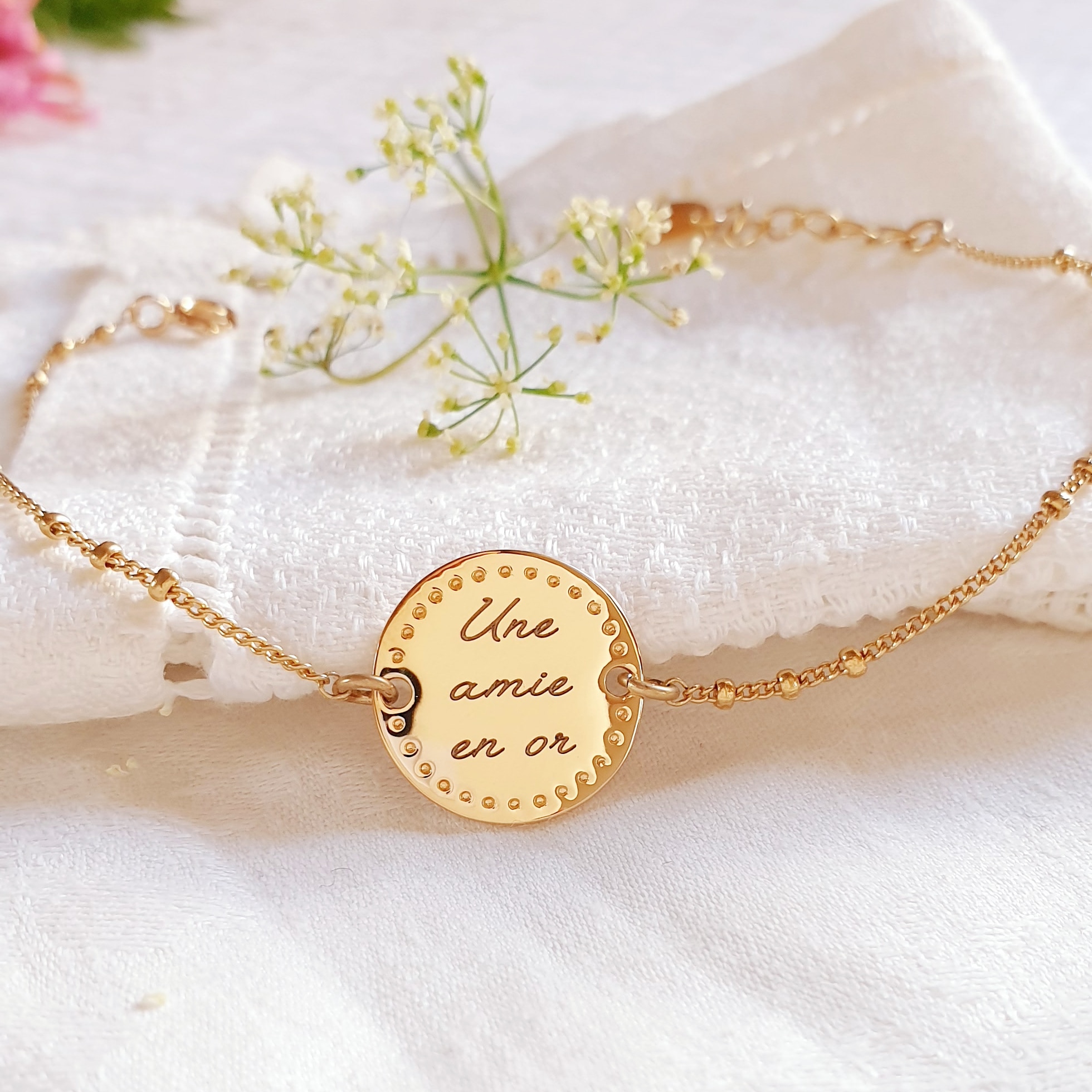 bracelet cadeau pour amie en or copine 