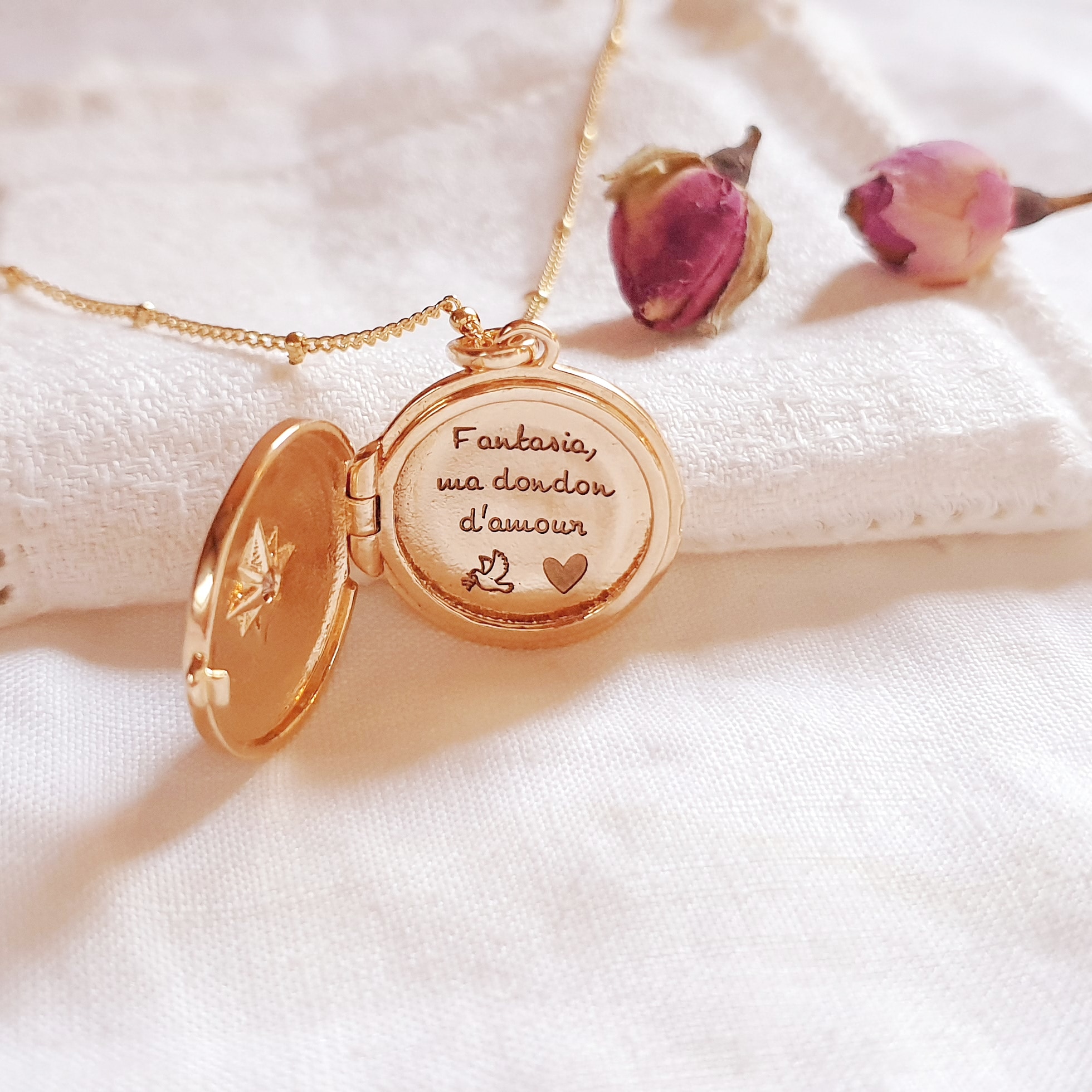 medaillon collier amitie amie copine