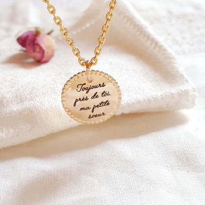 collier femme personnalise soeur