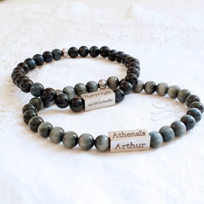 bijou personnalise homme bracelet tube grave