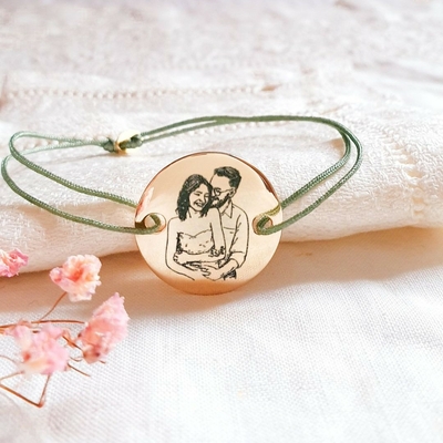 bracelet photo gravée couple