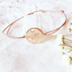 bracelet personnalise cordon fille etoilee initiale