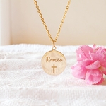 collier croix bapteme communion personnalise garcon reveuse