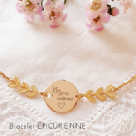 bracelet plaque or mereveilleuse fete des meres epicurienne