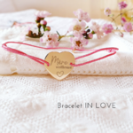 bracelet cordon grave mere veilleuse plaque or in love