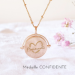 medaille reversible nacre plaque or mamounette maman