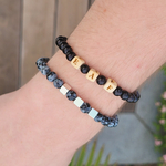 bracelets homme personnalises cubes perles bois argent