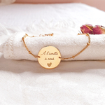 bracelet amitie plaque or